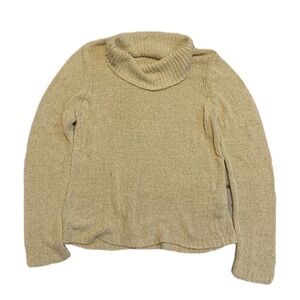 Northern Traditions Cowl Neck Sweater - Yellow Knit - Size Small
